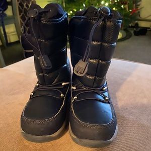 Lands End Toddlers Snow Flurry Insulated Winter Boots 10 Navy